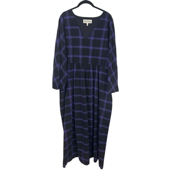 Mara Hoffman Aviva Dolman Sleeve Midi Dress Penny Plaid Womens‎ Size 2X - Picture 3 of 8
